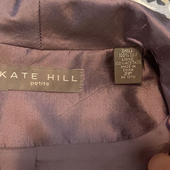 KateāHillĀ Purple Iridescent Silk Jacket in Womenās Size 2 Petite - Picture 5 of 6